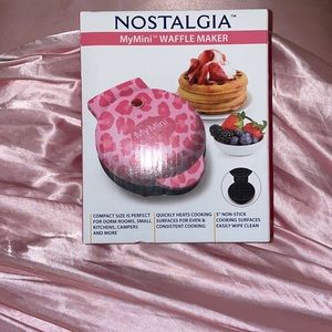 Pink unused mini waffle maker